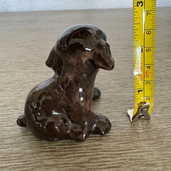 Chocolate Lab Puppy Dog Vintage Ceramic Figurine - Picture 3 of 4